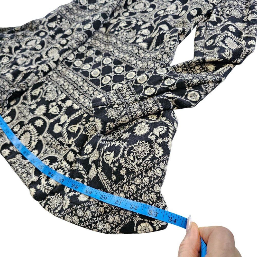 Free People Women's Blazer Jacket Flare Cardigan Black and White Floral size S - Picture 13 of 13